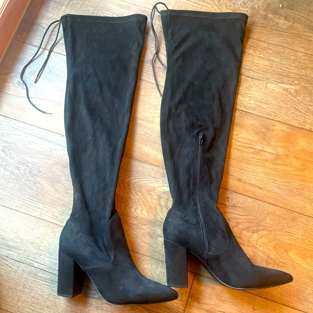 Just Fab Black Knee High Boots